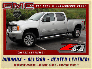 GMC : Sierra 2500 SLT Crew Cab 4x4 Z71 Off-Road - DURAMAX-ALLISON BKUP CAM-REMOTE START-PARKING ASSIST-HEATED LEATHER-MICHELINS-SPRAY ON BEDLINER!