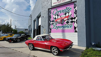 Chevrolet : Corvette Base Convertible 2-Door 1965 chevrolet corvette 396 425 convertible frame off red w white interior