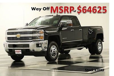 Chevrolet : Silverado 3500 HD MSRP$64625 4X4 LTZ GPS Black Dually Double 4WD New 3500HD Navigation Heated Cooled Seats 6.0L EXT Camera 2014 15 Cab DRW