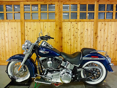 Harley-Davidson : Softail 2013 softail deluxe big blue pearl one owner
