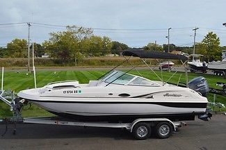 2001 HURRICANE 217 SUNDECK, YAMAHA 150HP FUEL INJECTED HPDI, TOILET, W/ TRAILER