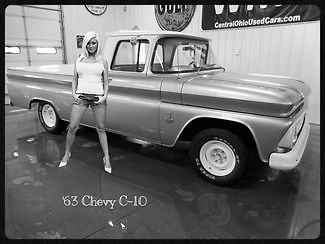 Chevrolet : C-10 63 blue white c 10 chevy gmc pickup truck classic show car 3 speed tree manual 62