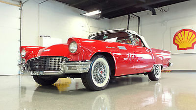 Ford : Thunderbird CONVERTIBLE 1957 ford thunderbird flame red convertible kelsey wire wheels v code