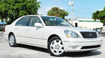 Lexus : LS 4dr Sedan 2002 ls 430 1 florida owner only 62 k original miles pearl white amazing