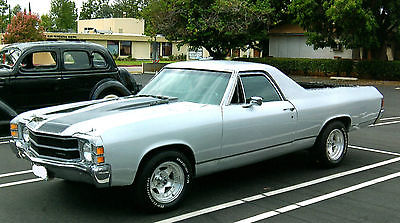 Chevrolet : El Camino SILVER & BLACK 1971 chevy el camino v 8 silver black new custom paint