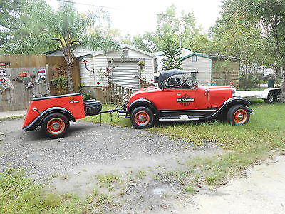 Replica/Kit Makes : Shay Model A Roadster Harley Orange w/ custom decals Ford:  Shay Model A Replica, Harley Roadster, Daily Driver with matching trailer