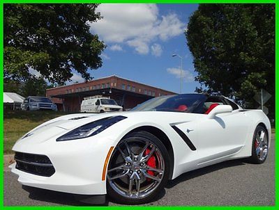 Chevrolet : Corvette Z51 3LT PKG RED INTERIOR CLEAN CARFAX 2K MILES! 6.2 l bose sound heads up display carbon fiber interior multi mode exhaust