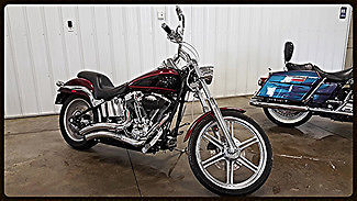 Harley-Davidson : Softail 00 black burgundy red soft tail deuce screaming eagle loud pipes chrome clean