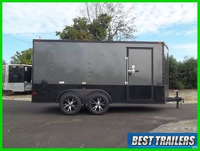2016 advanced 7 x 14 sport package New enclsoed cargo trailer charcoal grey