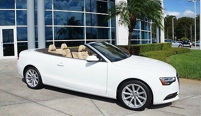 Audi : A5 PREMIUM-ONLY 3800 MILES! 2015 a 5 cabriolet white 3800 miles navigation one owner clean carfax