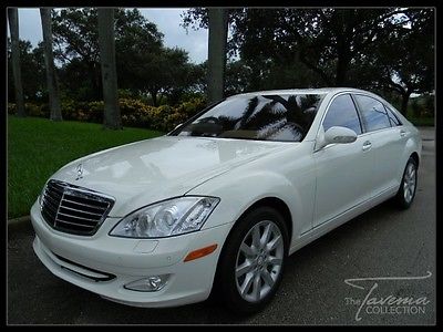 Mercedes-Benz : S-Class S550 08 s 550 clean carfax white on tan cooled seats navigation sunroof xenon fl