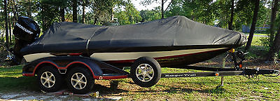 2010 Range 188 SVX Bass boat, motor and trailer-black, white and red trim.