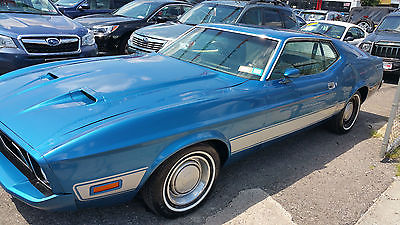 Ford : Mustang Silver Grey (Argent) Racing stripe 1973 mustang mach one dark blue metallic with silver grey argent racing stripe