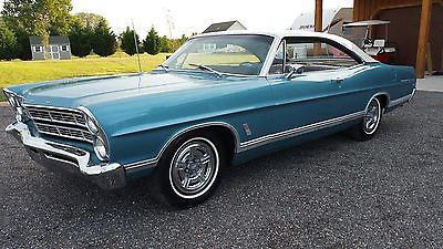 Ford : Galaxie 390 V-8 FASTBACK 1967 ford galaxie 500 2 door hardtop fastback 390 automatic torquoise white