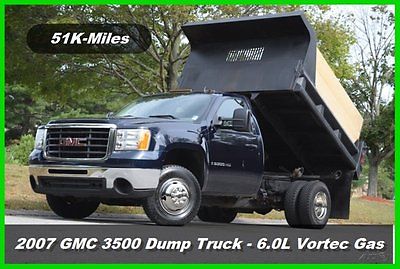 GMC : Sierra 3500 Dump Truck 07 gmc sierra 3500 hd regular cab dump truck 6.0 l v 8 vortec gas chevy chevrolet