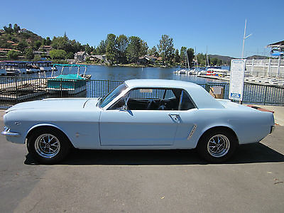 Ford : Mustang coupe 1965 mustang c code 289 ci v 8 ca black plates arcadian blue beautiful car
