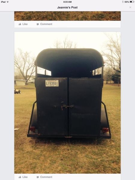 Used Two horse trailer  one owner  need too sale