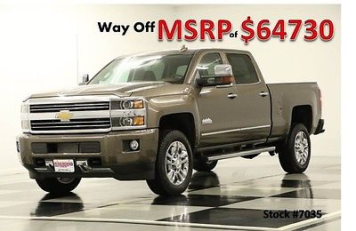 Chevrolet : Silverado 2500 HD MSRP$64730 4X4 High Country Diesel GPS Brownstone New 2500HD Crew Heated Cooled Leather Seats Navigation 14 15 Cab 6.6L 4WD Brown