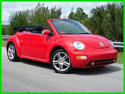Volkswagen : Beetle-New GLS 1.8T 2005 vw beetle gls 1.8 t turbo convertible low miles red black leather