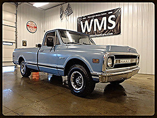 Chevrolet : C-10 69 blue chevy c 10 pickup truck 2 wd patina black new auto power v 8 350 wms gmc 68
