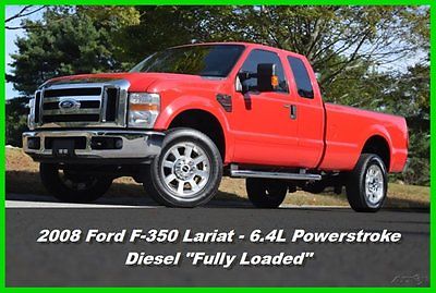 Ford : F-350 Lariat 08 ford f 350 lariat x cab 8 ft bed extended 6.4 l power stroke diesel used loaded