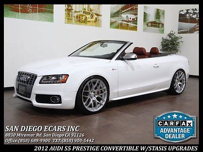 Audi : S5 Prestige 2012 audi s 5 3.0 t supercharged awd convertible stasis upgrades bang olufsen