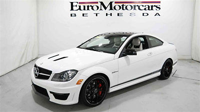 Mercedes-Benz : C-Class 2014 MERCEDES BENZ C63 AMG COUPE WHITE 507 c 63 coupe white porcelain leather navigation keyless xenons mercedes c amg