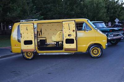 Dodge : Ram Van Yellow 1977 dodge sportsman b 200 custom show van 1 of a kind show van