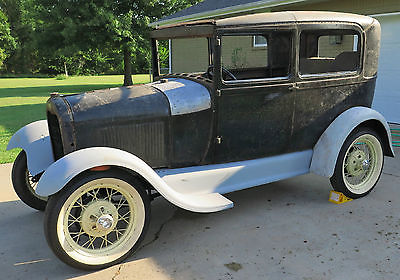 Ford : Model A 1929 model a ford tudor 2 door sedan lots of new parts w title hotrod ratrod