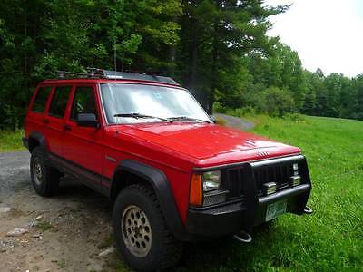 Jeep : Cherokee Sport 1995 jeep cherokee sport utility 4 door 4.0 l ho red special bumper