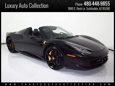 Ferrari : 458 2dr Convertible 14 458 spider only 3 k miles carbon fiber zone yellow calipers shields parking 15