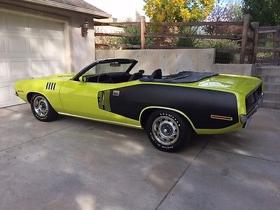 Plymouth : Barracuda convertible 1971 plymouth cuda convertible numbers match buildsheet