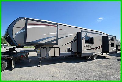 New 2015 Sandpiper 380BH5 Forest River Bunk House Fifth Wheel Outside Kitchen Rv