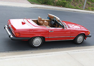 Mercedes-Benz : SL-Class 560SL 1986 mercedes benz 560 sl red palomino rear back seat