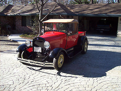 Ford : Model A Open Cab Truck RED/BLACK 1929 FORD OPEN CAB TRUCK-rust free California vehicle 1134 miles RESTO