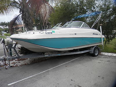 2006 Hurricane Sun Deck SD195 deck boat with 115 Yamaha 4 stroke with trailer