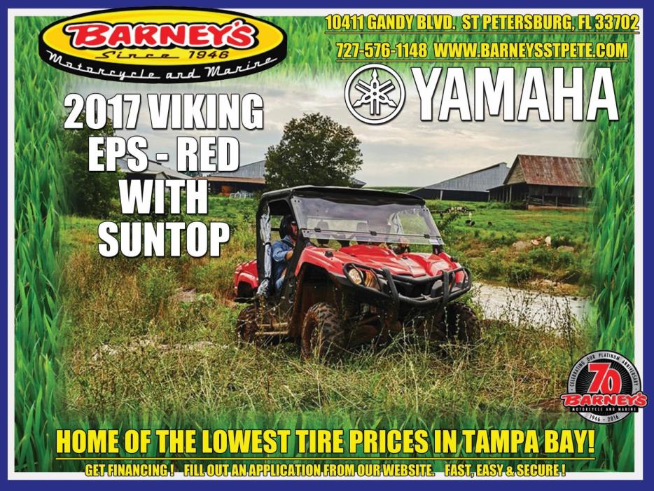 2017 Yamaha VIKING EPS - RED WITH SUNTOP