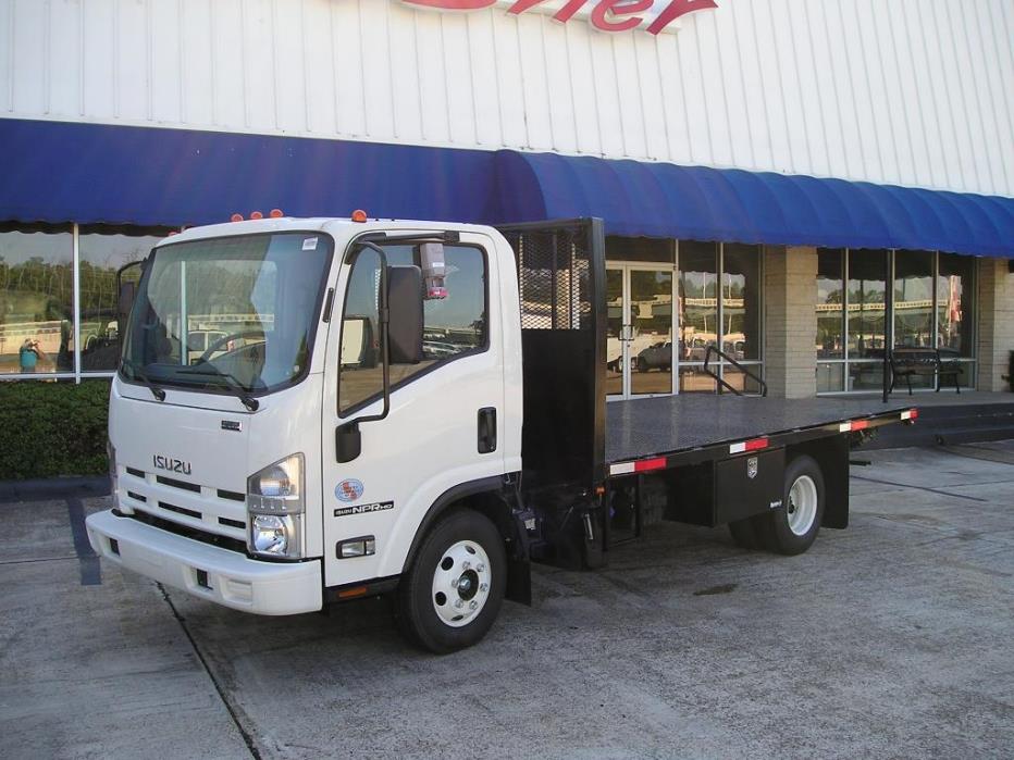 2016 Isuzu Npr-Hd With 14ft Flatbed - Gas  Flatbed Truck