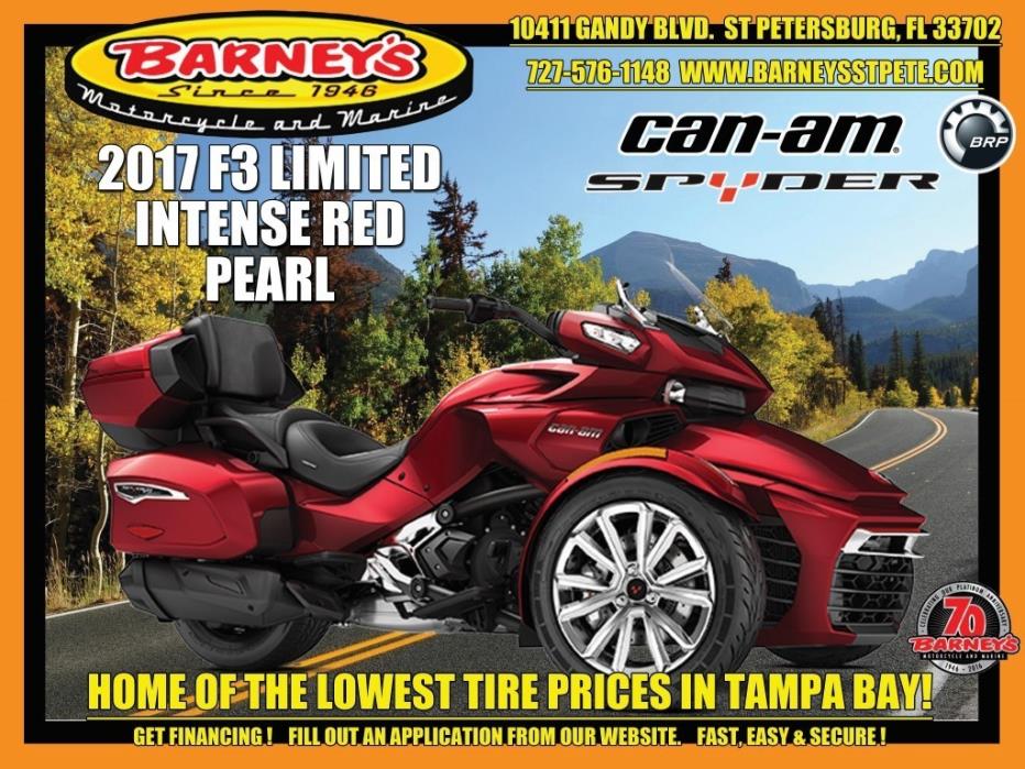 2017 Can-Am SPYDER F3 LIMITED - INTENSE RED PEARL