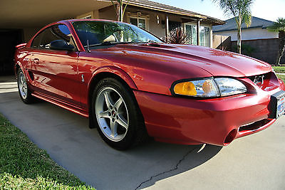Ford : Mustang SVT COBRA 1996 ford mustang svt cobra coupe 2 door 4.6 l laser red