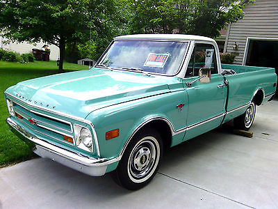 Chevrolet : C-10 C10 Custom Aluminum Shiny New Aqua, Light Green and Black Fully Restored 1968 Chevy C10 Truck