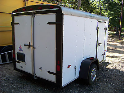 Enclosed Cargo Trailer,White,2000,Double rear doors/side door,roof vent