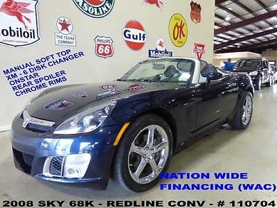 Saturn : Sky Red Line 2008 sky red line turbo auto leather 6 disk cd 18 in chrome whls 68 k we finance