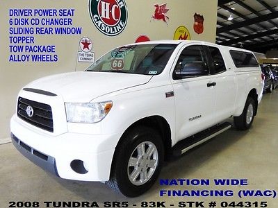 Toyota : Tundra SR5 08 tundra double cab sr 5 4 x 2 cloth 6 disk cd camper top 18 in whls 83 k we finance