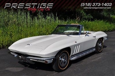 Chevrolet : Corvette Convertible 1965 corvette l 79 327 350 hp documented ermine white frame off restored