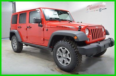 Jeep : Wrangler Rubicon Red 4X4 SUV 3.6L V6 Cyl Automatic New 2014 Jeep Wrangler Unlimited Rubicon 3.6L V6 3 PC Hard Top Alpine 4 Dr Red