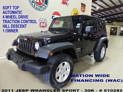 Jeep : Wrangler Sport 4X4 2011 wrangler sport 4 x 4 automatic soft top cloth 17 in wheels 30 k we finance