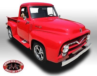 Ford : F-100 Pickup 1955 ford pickup custom street rod air gorgeous 289 red