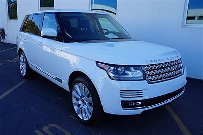 Land Rover : Range Rover RANGE ROVER SUPERCHARGED-FUJI WHITE-EXPRESSO 2013 range rover supercharged one owner clean carfax rear ent vision assist