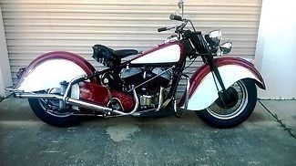Indian : INDIAN CHIEF 74ci 1946 indian chief red restored indian chief 74 ci vintage motorcycle